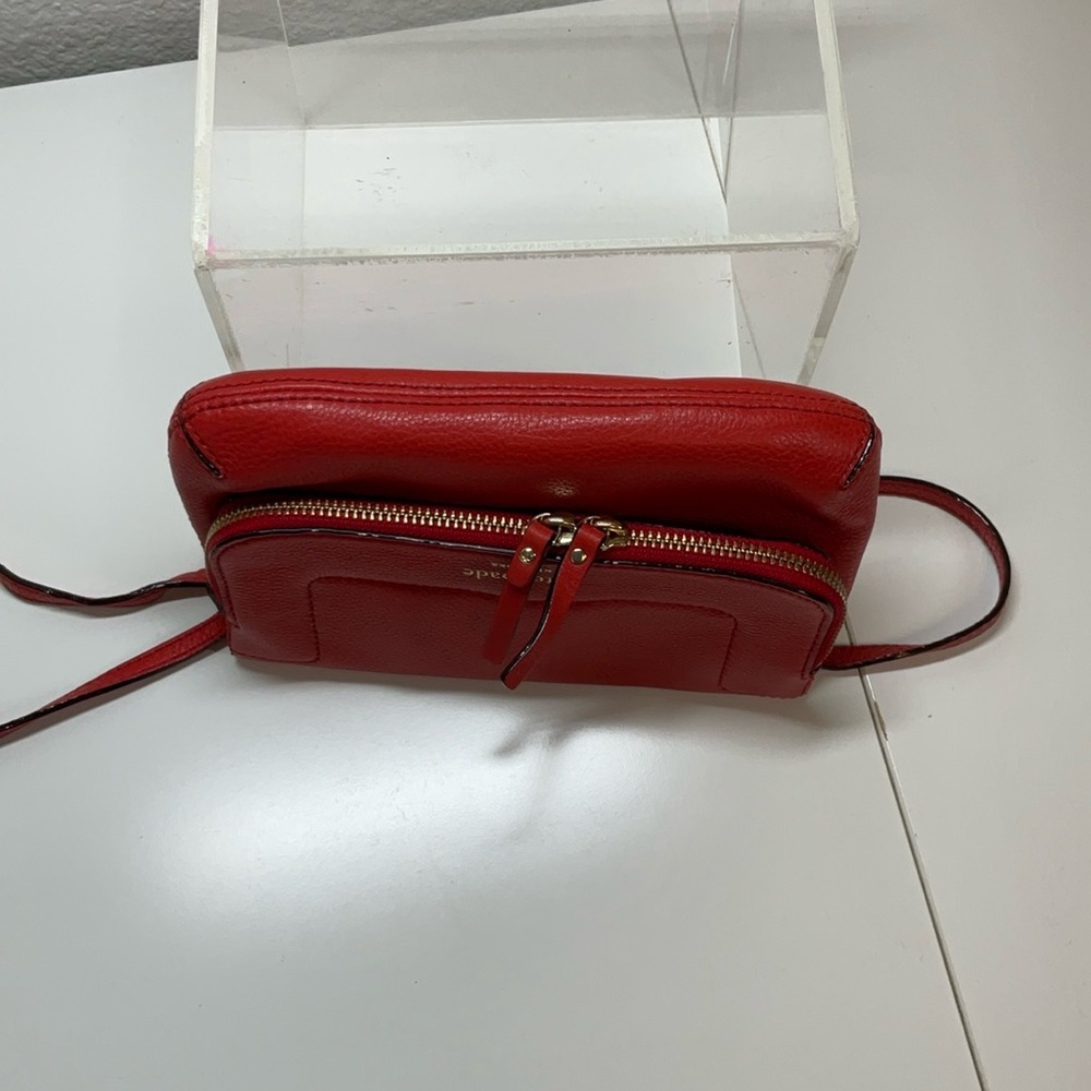 Kate Spade Mariana Mansfield leather Crossbody bag persimmon red - Picture 4 of 12